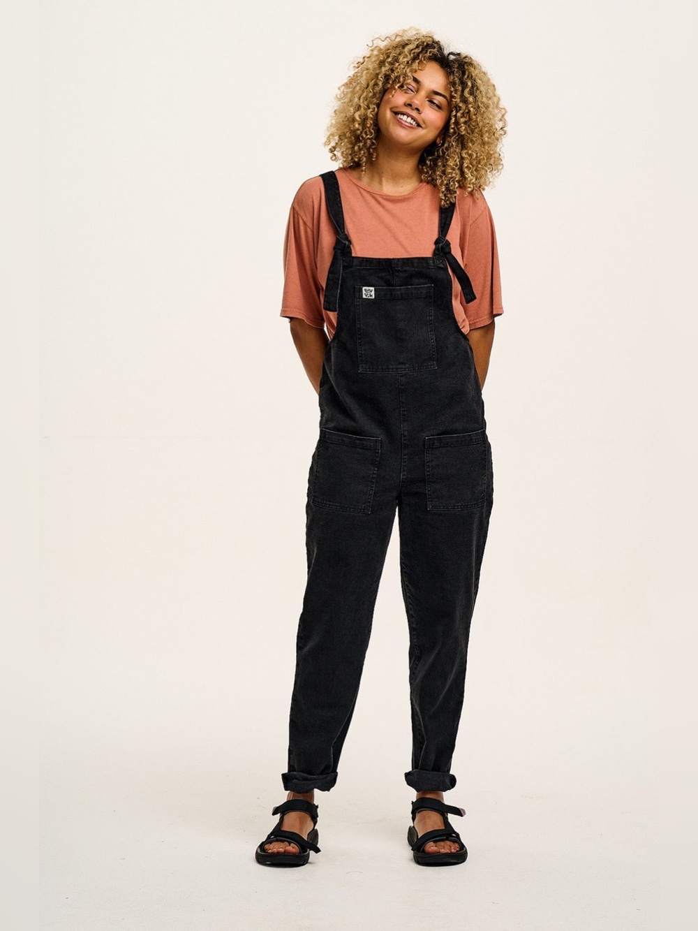 Lucy & Yak black denim original dungarees